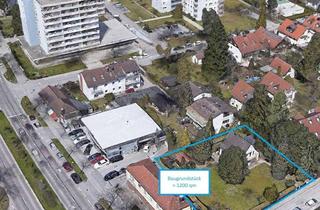 Grundstück zu kaufen in Wachtelweg 3 - 5, 81827 Trudering-Riem, Bauträgergrundstück Waldtrudering, 2 MFH genehmigt, ca.1550 m² BGF / 1.098 m² GF, provisionsfrei