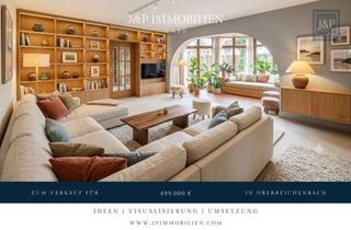 Haus kaufen in 91097 Oberreichenbach, NEUER PREIS! Zeitlose Eleganz der 70er: weitläufiger Bungalow mit Wintergarten und offenem Kamin