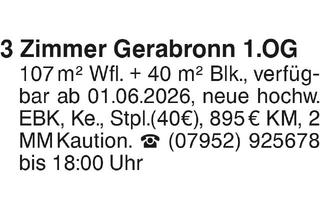 Wohnung mieten in 74582 Gerabronn, 3 Zimmer Gerabronn