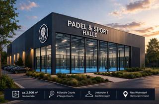Gastronomiebetrieb mieten in 21629 Neu Wulmstorf, Neubau Padel-/Sporthalle ca. 2.500 m² – 8 Courts, Gastrobereich – im Hamburger Umland