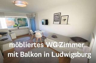 Immobilie mieten in Landäckerstr., 71642 Ludwigsburg, möbliertes WG-Zimmer mit Wlan, Smart-TV, eigener Balkon, Bad, Wc und Küche zur Teilung, W