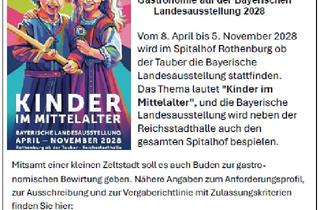 Gastronomiebetrieb mieten in 91541 Rothenburg, Gastronomie auf der Bayerischen Landesausstellung 2028