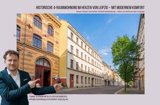 Wohnung kaufen in Kreuzstraße 9 WE02, 04103 Leipzig, Stilvolle 4-Raumwohnung im Altbau mit Balkon – zentral und gut angebunden in Leipzig/Zentrum-Ost