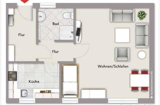 Wohnung mieten in Am Deich 19a, 25335 Elmshorn, Gepflegte Wohnung mit Einbauküche und großzügigem Wohn-/Schlafbereich