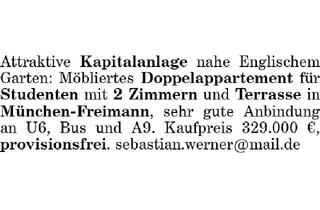 Wohnung kaufen in Tal, 80939 München, Doppel-Appartment für Studenten