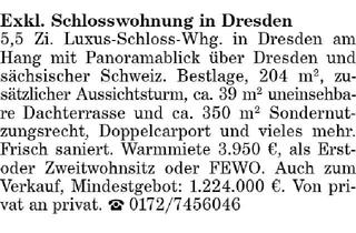 Wohnung kaufen in 01067 Dresden, Exkl. Schlosswohnung in Dresden