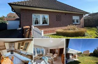 Haus kaufen in 26316 Varel, Varel - Komfort auf einer Ebene - gepflegter Walmdachbungalow mit Garage und ausbaufähigem Dachgeschoss