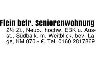 Wohnung mieten in 74223 Flein, Flein betr. Seniorenwohnung2 1/2 Zi., Neub., hochw. EBK u. Ausst