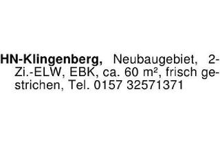 Wohnung mieten in 74072 Heilbronn, HN-Klingenberg, Neubaugebiet, 2-Zi.-ELW, EBK, ca. 60 m², frisch