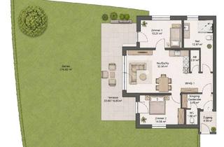 Wohnung kaufen in 97980 Bad Mergentheim, Neubauhighlight: 3-Zimmer-Wohntraum mit Garten, Terrasse und 2 Stellplätzen