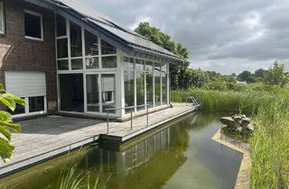 Haus kaufen in Bahnhofstraße 55a, 21787 Oberndorf, Großzügiges Architektenhaus (317m2) mit Schwimmteich, Feldrandlage u. Wellnessbereich