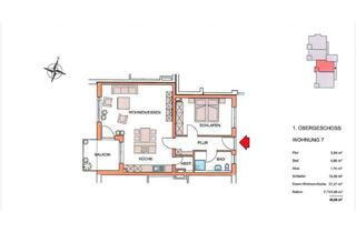 Wohnung mieten in 89278 Nersingen, Elegante 2-Zimmer-Wohnung im 1. OG mit Balkon in Nersingen