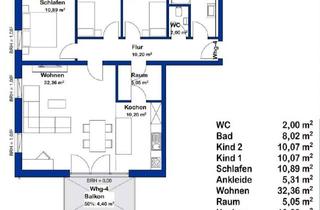 Wohnung mieten in Bahnhofplatz 4a, 91710 Gunzenhausen, NEUBAU: Exklusive 4-Zimmer-Wohnung in Gunzenhausen zu vermieten