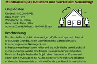 Einfamilienhaus kaufen in 99998 Körner, Körner - EinfamilienhausDoppelhaushälfte mit Garten, Keller