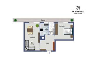 Penthouse mieten in Mannheimerstr., 74072 Heilbronn, Kernsanierte 2 Zi. Penthouse Wohnung mit EBK & Balkon