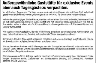 Gewerbeimmobilie kaufen in 83684 Tegernsee, Außergewöhnliche Gaststätte, Tegernseer Tal