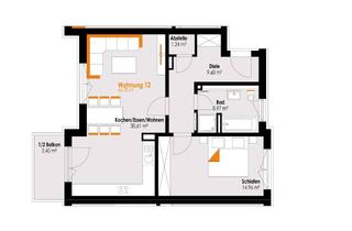 Wohnung kaufen in Kemptener Straße 10, 87669 Rieden, Alles schnell erreichbar – 2-Zimmerwohnung in Top-Lage! AUFZUG! KfW-Darlehen! Whg.Nr. 12