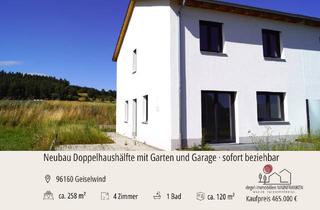 Doppelhaushälfte kaufen in 96160 Geiselwind, Geiselwind - Offen. Hell. Zuhause. - Wohnglück im Erstbezug in Geiselwind