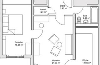 Wohnung mieten in 83301 Traunreut, Helle 2-Zimmer-Wohnung mit Balkon in Traunreut