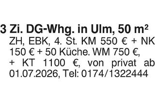 Wohnung mieten in 89073 Ulm, 3 Zi