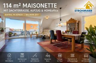 Wohnung kaufen in 71546 Aspach, 114 m² Maisonette mit Dachterrasse, Aufzug & Homeoffice in zentraler Lage