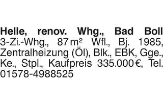 Wohnung kaufen in 73087 Bad Boll, Helle, renov. Whg., Bad Boll