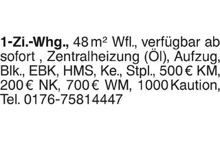 Wohnung mieten in 72108 Rottenburg, 1 Zi Whg