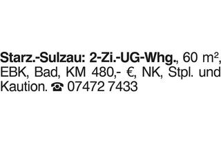 Wohnung mieten in 72181 Starzach, Starzach, 2-Zi.-Whg.