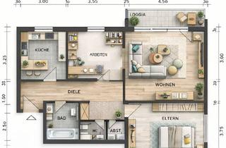 Wohnung kaufen in 68766 Hockenheim, +++ 3ZKB-ETW mit Balkon, PKW-Stpl. und 84m² Wfl. in 68766 Hockenheim zu verkaufen! +++