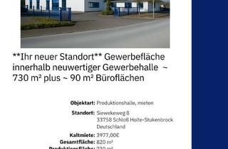 Gewerbeimmobilie mieten in 33758 Schloß Holte-Stukenbrock, Gewerbehalle in Schloß-Holte Stukenbrock Teilfläche für Produktion