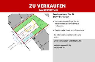 Grundstück zu kaufen in Frankensteiner Straße 24, 64297 Eberstadt, PROVISIONSFREI! Baugrundstück mit Bauvorbescheid in Eberstadt