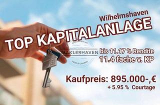 Mehrfamilienhaus kaufen in 26382 Wilhelmshaven, Rendite-Perle in Wilhelmshaven: zum 11,4-fachen mit Bruttomietrendite von fast 8,9% - 11,17 % mögl.