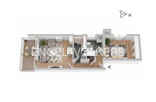 Wohnung kaufen in 72070 Tübingen, Praktische Zwei-Raum-Wohnung in Aussichtslage mit separater Küche, Duschbad und TG-Platz • vermietet