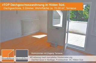Wohnung mieten in Forstbachstr. 35, 40723 Hilden, #ERSTBEZUG nach Modernisierung, TOP Dachgeschoss mit Terrasse, Hilden Süd, Wfl. 70,00 m², 3 Zimmer