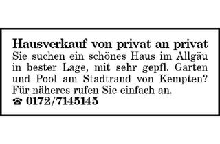 Haus kaufen in 87435 Kempten, Hausverkauf von privat an privat