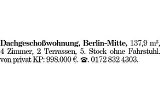 Wohnung kaufen in 10178 Berlin, Dachgeschoßwohnung, Berlin-Mitte