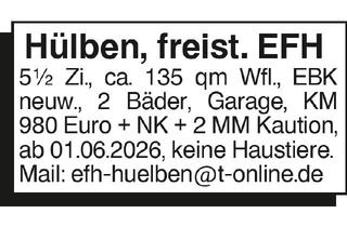 Haus mieten in 72669 Unterensingen, Hülben, freist. EFH