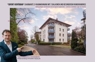 Wohnung kaufen in Ernst-Moritz-Arndt-Straße 3 WE03, 04425 Taucha, *frei* Außergewöhnliche 3-Raumwohnung mit 2 Balkonen und elegantem Rundgrundriss in Taucha