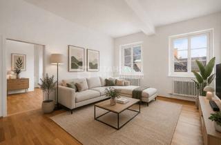 Wohnung kaufen in 86150 Augsburg, Wohnen unter hohen Decken – Altstadtwohnung mit Charakter im Apothekergäßchen