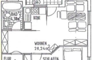 Wohnung mieten in Leipziger Str., 76344 Eggenstein-Leopoldshafen, Helle Vollmöblierte 2-Zimmer Wohnung mit Balkon in Eggenstein-Leopoldshafen
