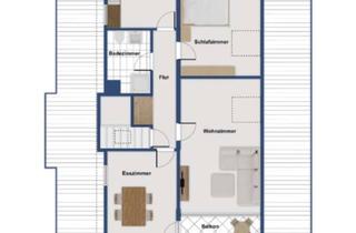 Wohnung mieten in 71384 Weinstadt, Helle 3-Zimmer Dachgeschosswohnung in Weinstadt mit Balkon