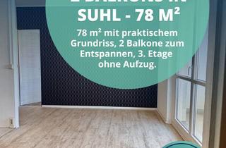 Wohnung mieten in Neuer Friedberg 10, 98527 Suhl, Große Familienwohnung - 3 Zimmer, 2 Balkone, Küche mit Fenster, kostenlose Zusatzleistungen inklusiv