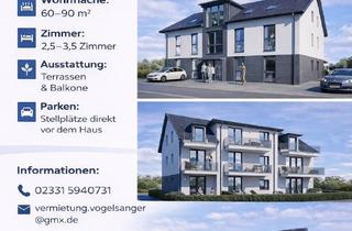 Wohnung mieten in Vogelsanger Straße 80, 58300 Wetter, Exklusive 2,5‑Zimmer‑Wohnung mit traumhaftem Ausblick – Erstbezug in Wetter‑Schmandbruch