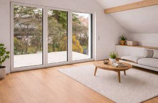 Lofts mieten in 81549 Ramersdorf-Perlach, Loftartiges Dachgeschoss: 3-Zi.-Neubau mit bis zu 4 m Raumhöhe, Balkon & Blick ins Grüne (EH40)