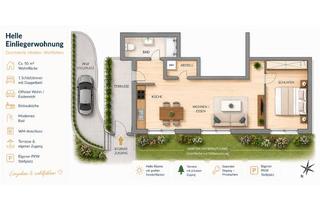 Wohnung mieten in 72663 Großbettlingen, Moderne 2,5-Zimmer-Einliegerwohnung mit Terrasse und Stellplatz, Baujahr 2016