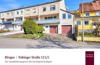Haus kaufen in Vaihinger Straße 111/1, 75428 Illingen, Illingen | Reiheneckhaus mit viel Potenzial, Balkon, Terrasse, Garage & Anbau - Gebotsverfahren +++