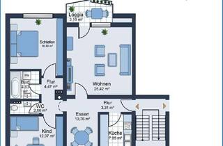 Wohnung kaufen in 78315 Radolfzell, Radolfzell am Bodensee - Provisionsfreie 3,5-Raum-Wohnung mit Balkon und EBK in Radolfzell