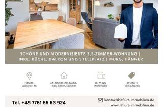 Wohnung kaufen in Lauberstraße 16, 79730 Murg, LFI | Modernisierte 3,5-Zi.-Wohnung inkl. Küche und Außenstellplatz in Hänner | frei ab 09/2026