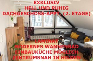 Wohnung mieten in Hagdornstr. 10, 40721 Hilden, EXKLUSIV RUHIG DACHGESCHOSSAPPT.=2. OG SEP. KÜCHE EINBAUKÜ. MÖGL. MODERNES WANNENBAD LAMINAT HILDEN