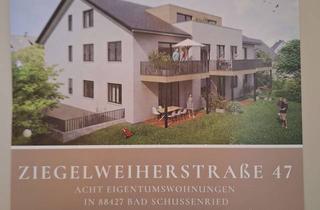Wohnung mieten in Ziegelweiherstraße 47, 88427 Bad Schussenried, Moderne 2-Zimmer-Neubauwohnung mit Südterrasse, Gartenanteil & Tiefgarage in Bad Schussenried